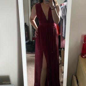 Asos red maxi dress